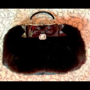 Mink faux fur handbag- used once